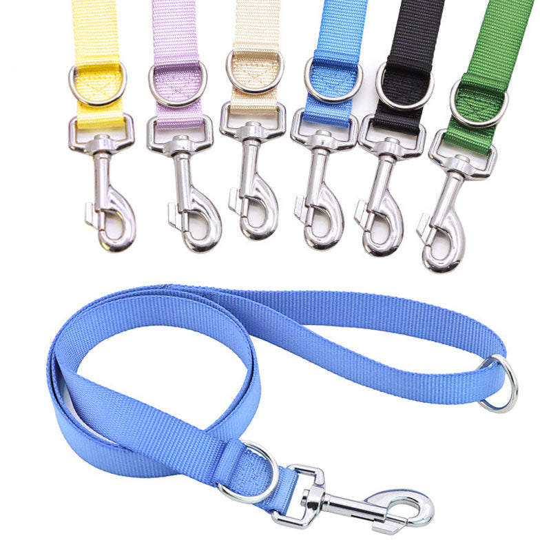 Flache Nylon-Hundeleine – Für kleine, mittlere & große Hunde, 6 Farben, M/L