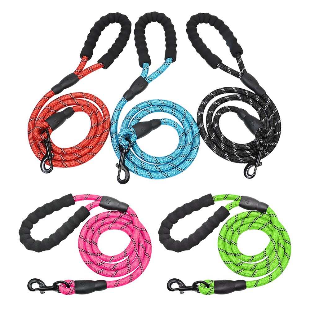 Reflektierende Hundeleine Nylon 150cm – Heavy Duty, 7 Farben, für alle Hundegrößen