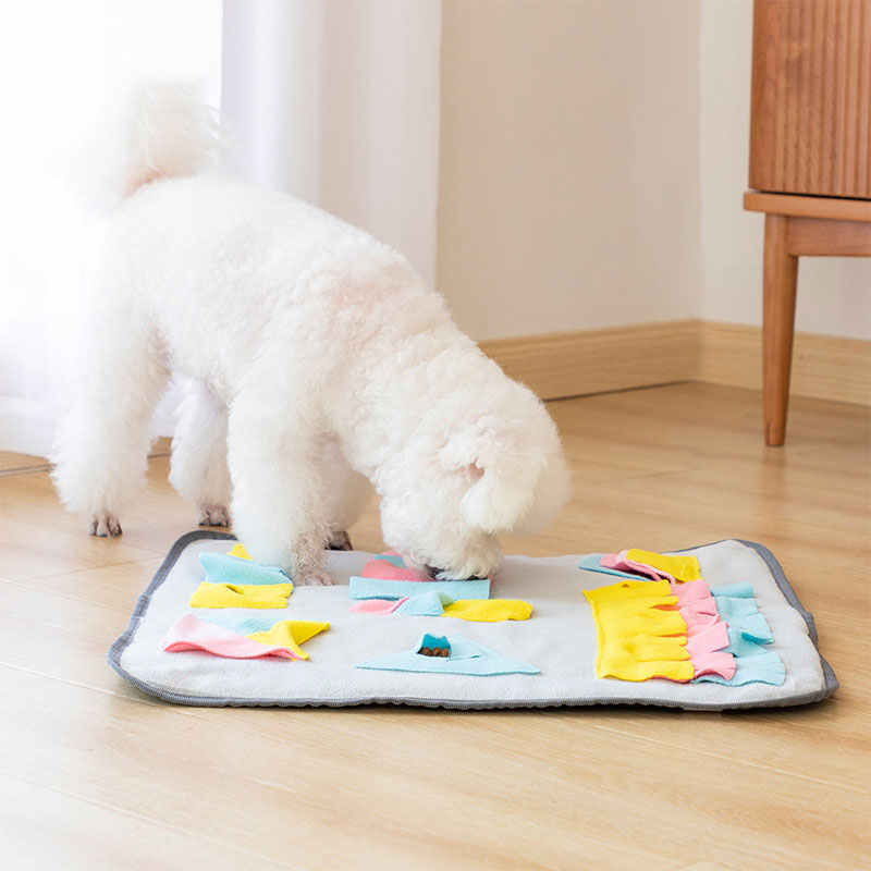 Schnüffeldecke für Hunde – Puzzle-Spielzeug & Slow-Feeder, 50×50 cm, Plüsch