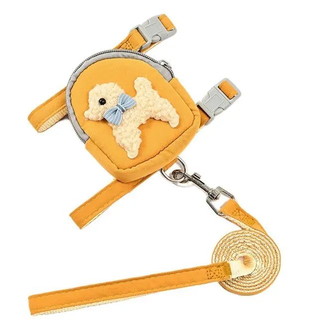Weste-Geschirr mit Rucksack & Leine für kleine & mittlere Hunde – S–L, Blau
