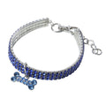 Glamour-Halsband mit Knochen-Anhänger & Kristallen für Hunde & Katzen