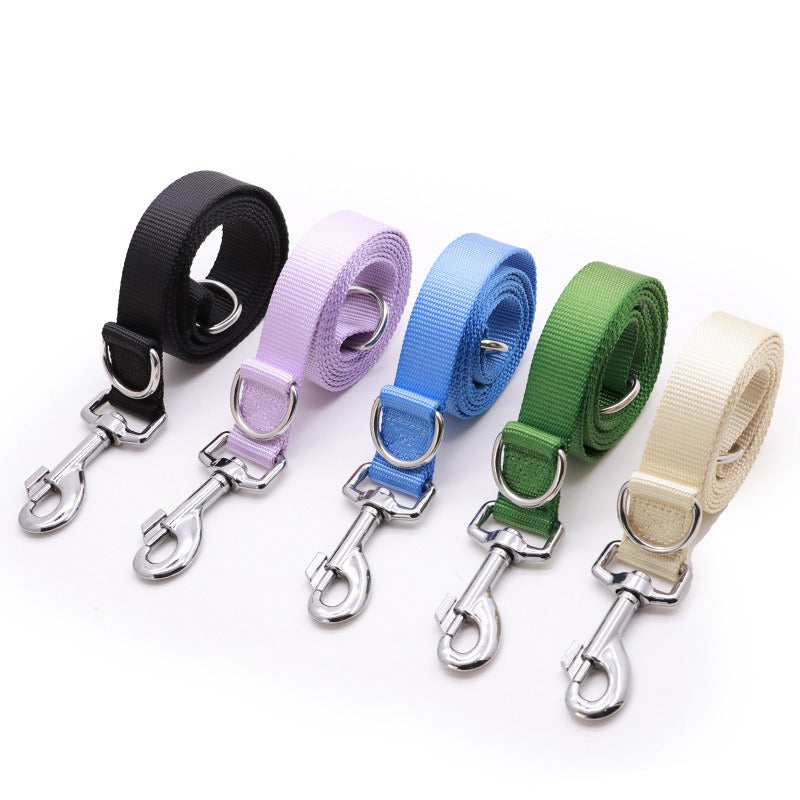 Flache Nylon-Hundeleine – Für kleine, mittlere & große Hunde, 6 Farben, M/L
